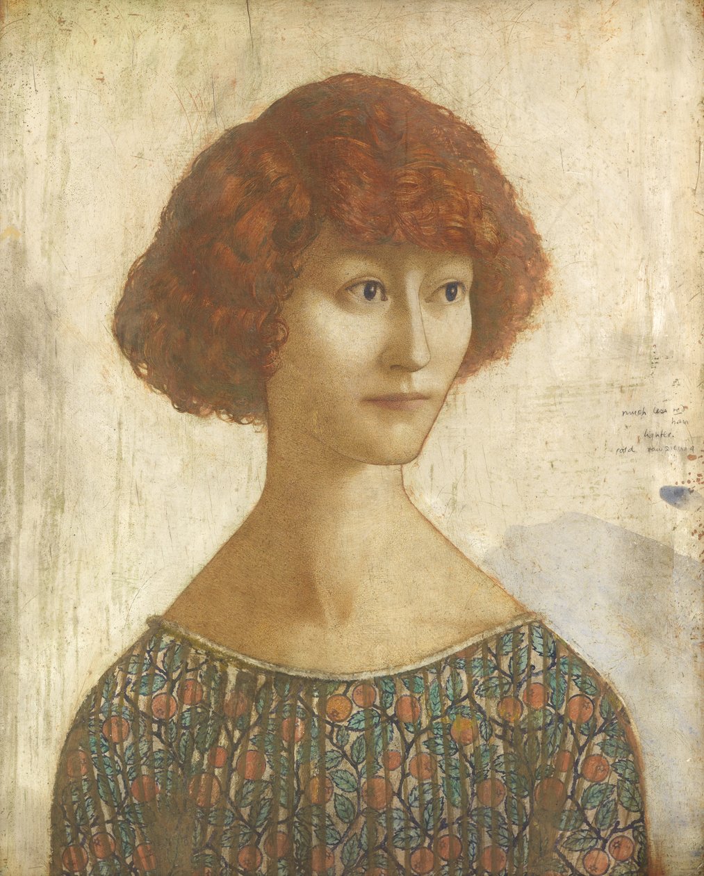 Donna Cristina (tempera  potlood op paneel) door Thomas Derrick