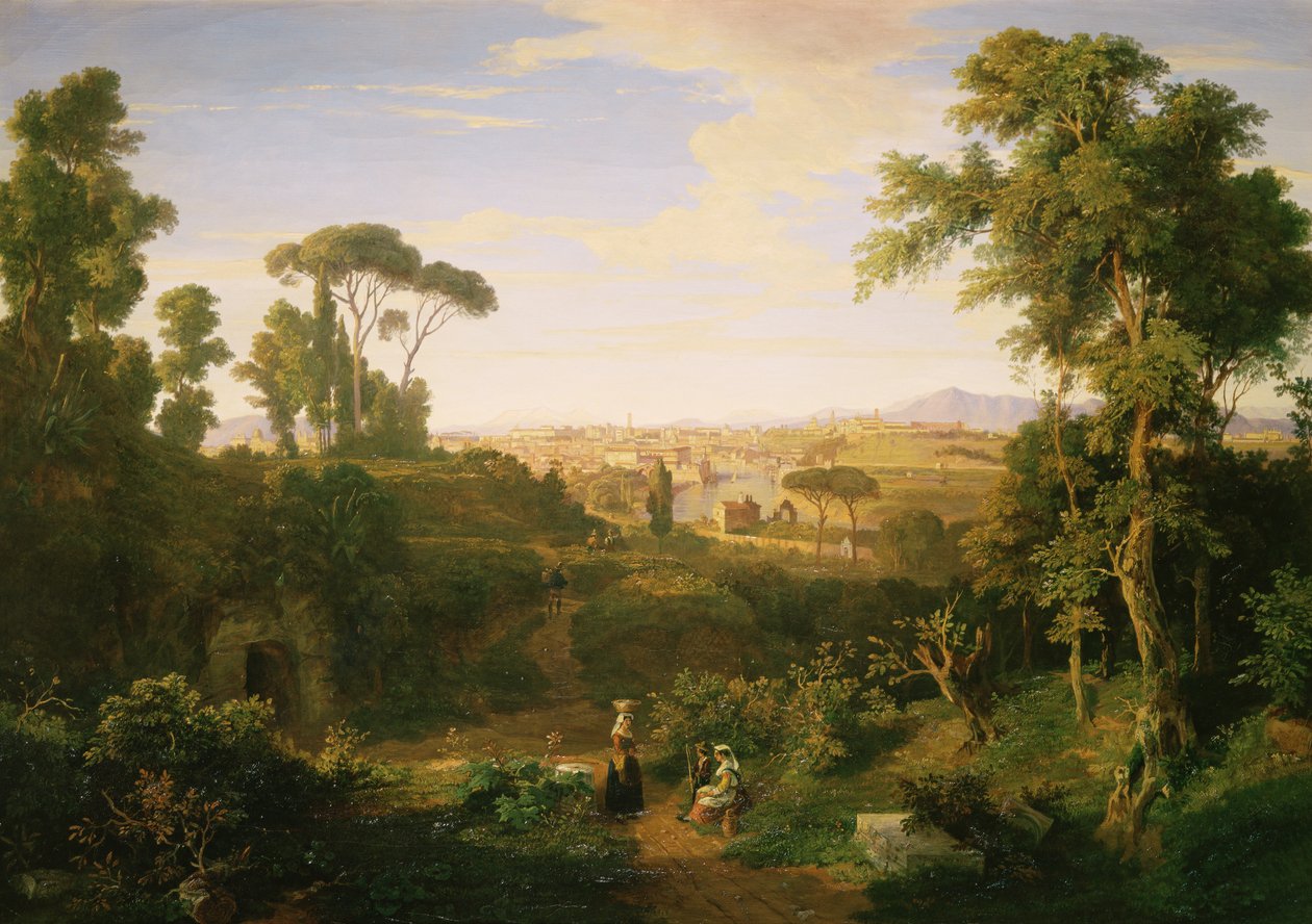 Een Uitzicht op Rome en de Campagna door Thomas Dessoulavy