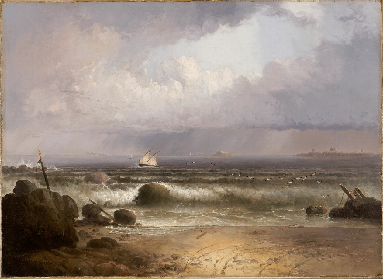 Aankomende storm (Nahant Beach met een zomerse bui) door Thomas Doughty