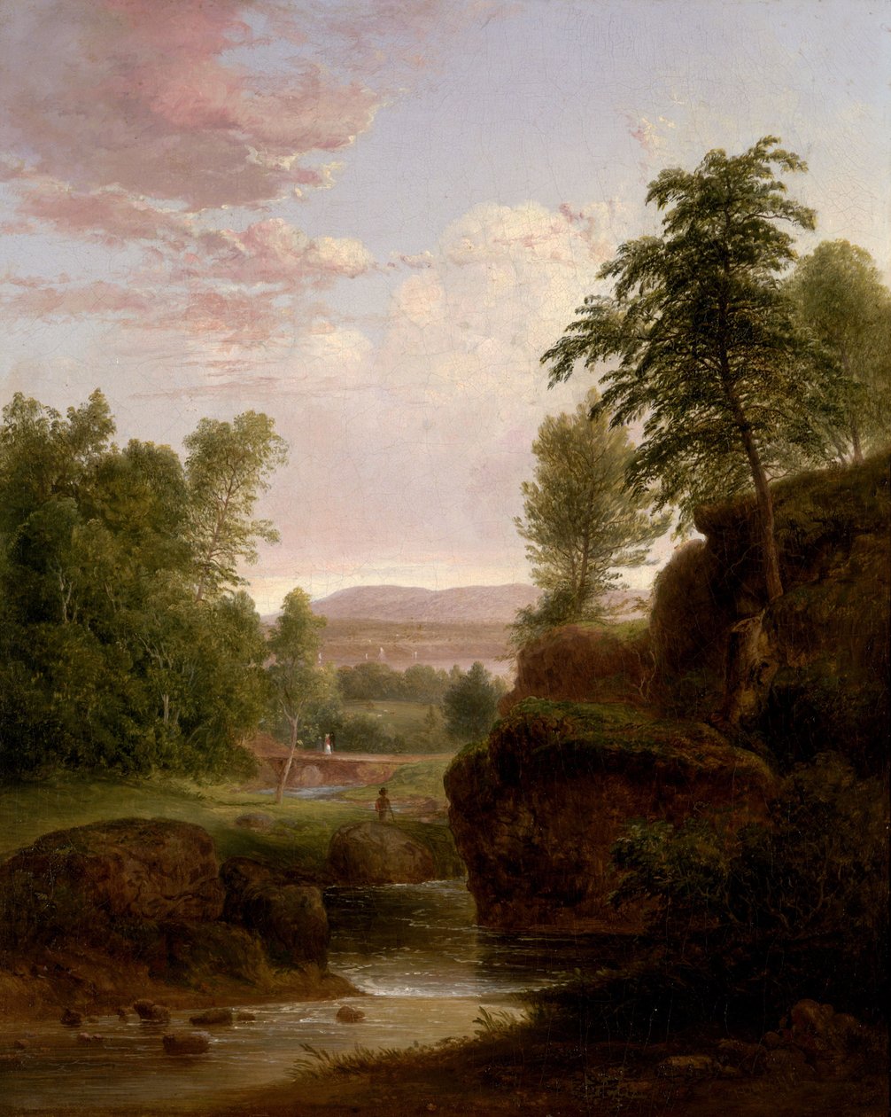 Uitzicht in de richting van de Hudsonrivier door Thomas Doughty