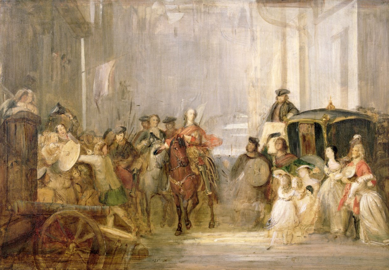 Prins Charles Edward Stuart (1720-88) betreedt Edinburgh door Thomas Duncan