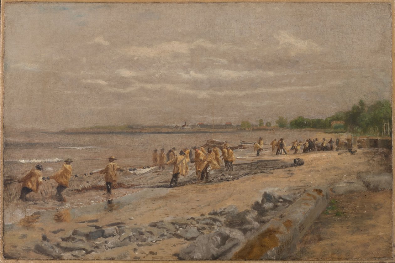 Het binnenhalen van het zegennet door Thomas Eakins