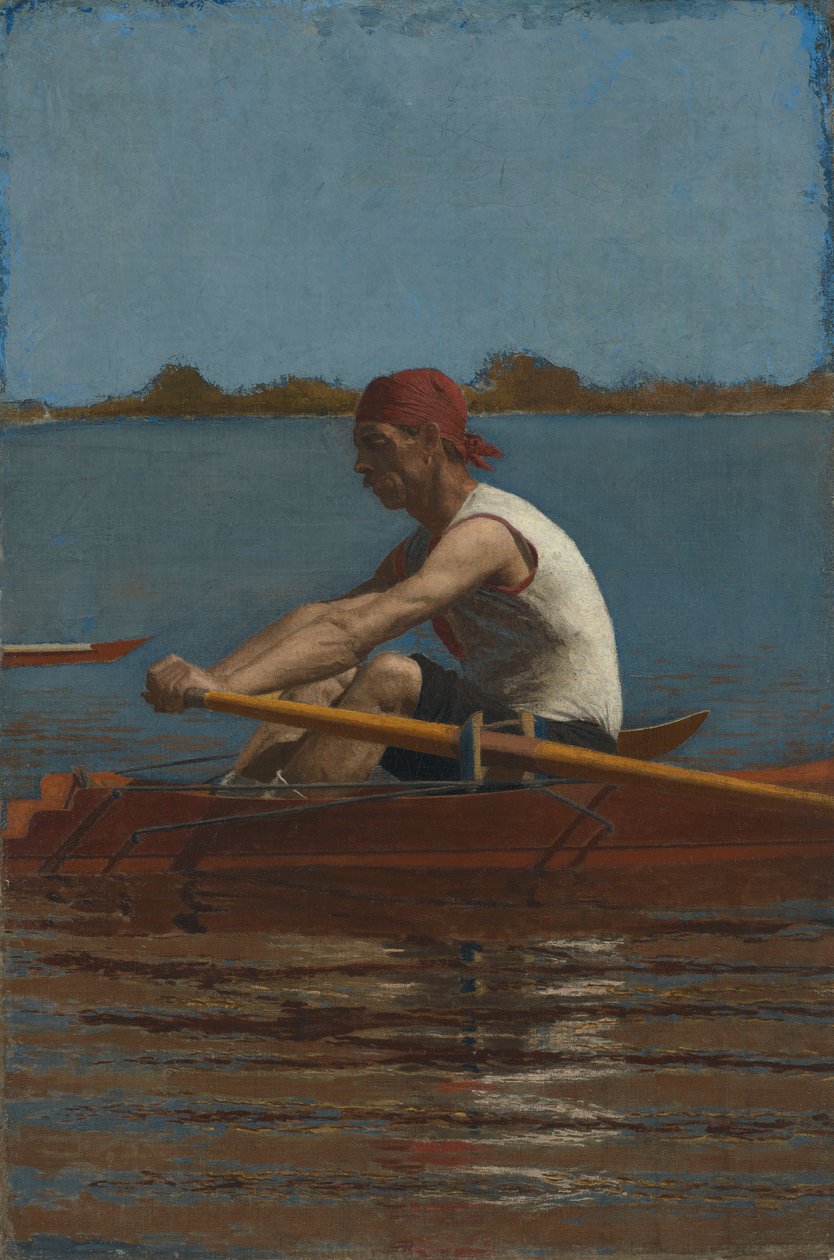 John Biglin in een skiff door Thomas Eakins