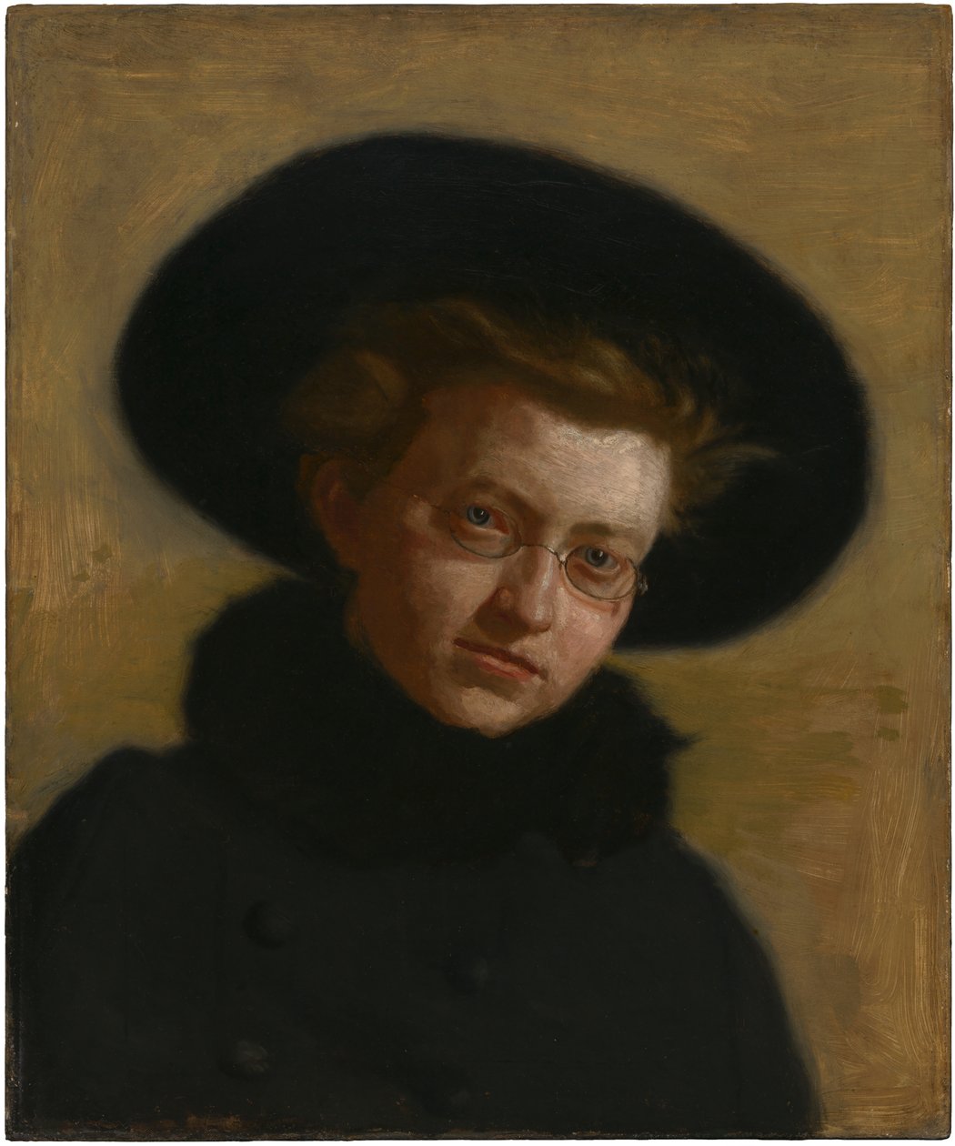 Portret van Lillian Hammit (Meisje met een grote hoed) door Thomas Eakins