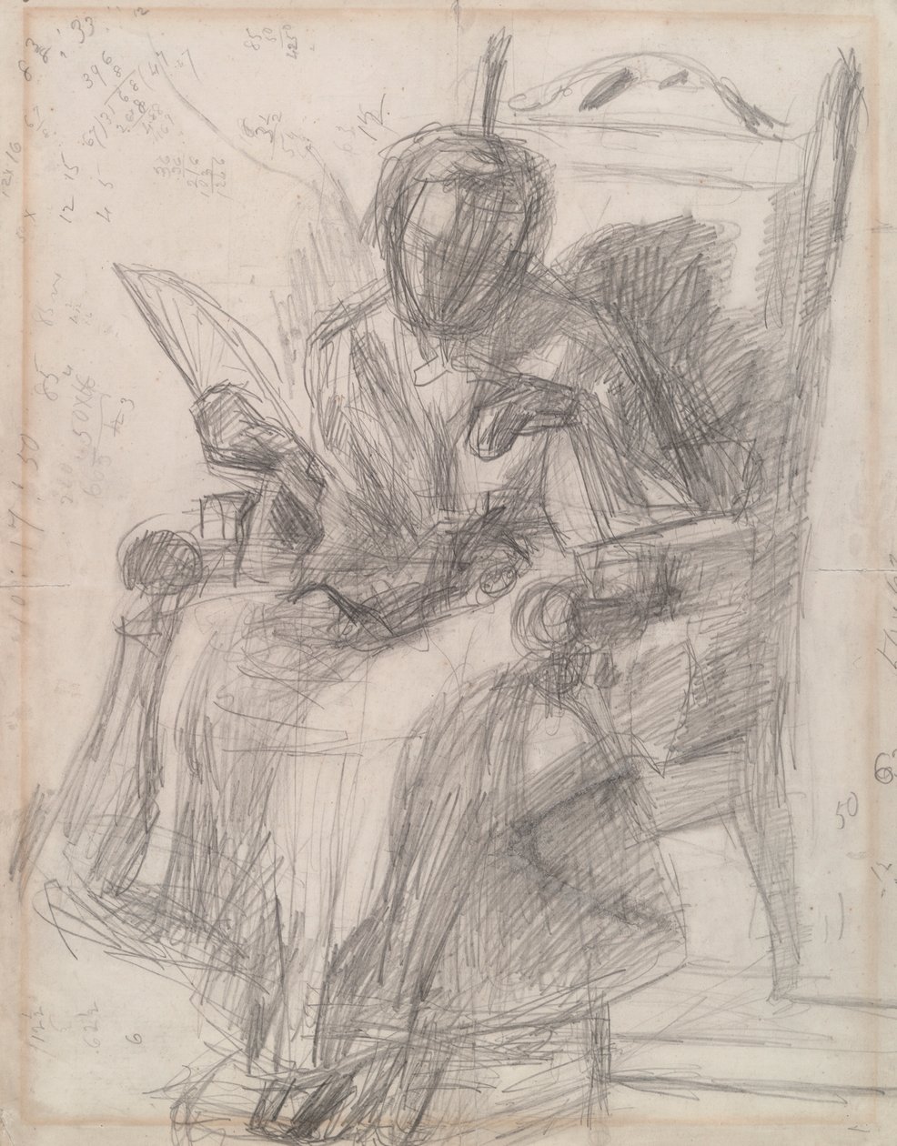 Studie voor Meisje met Kat - Katherine door Thomas Eakins