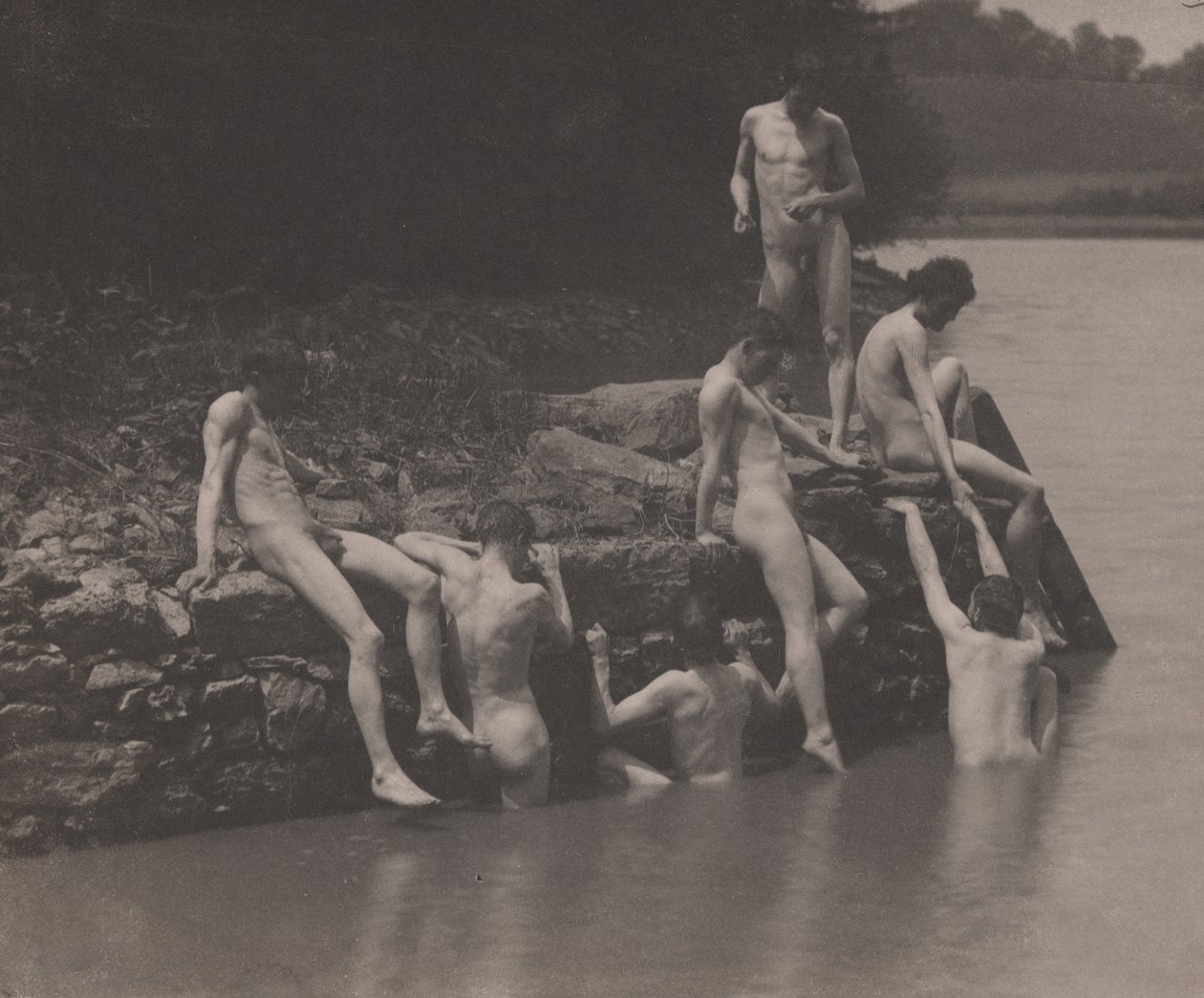 Studie voor "Zwemmen door Thomas Eakins