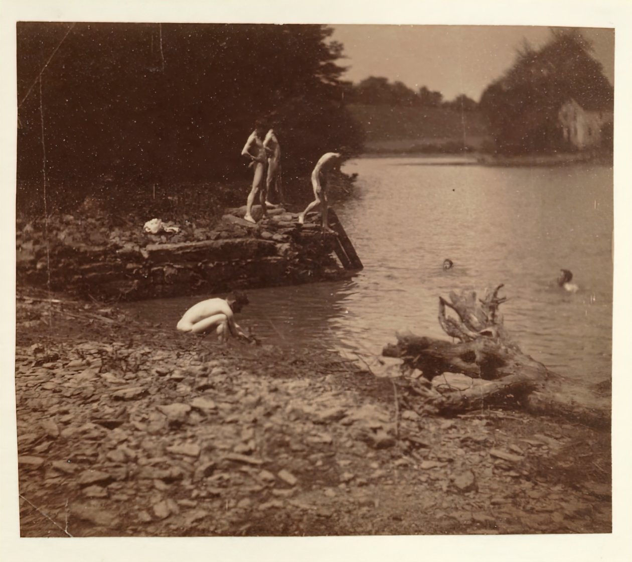 Studie voor zwemmen, 1883 door Thomas Eakins