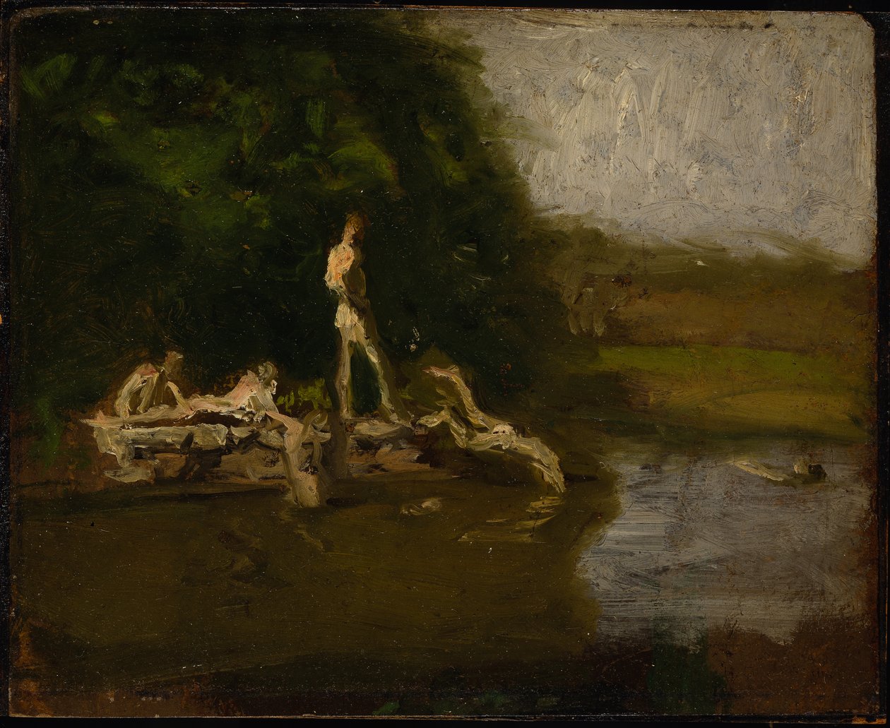 Studie voor "De zwemplaats" door Thomas Eakins
