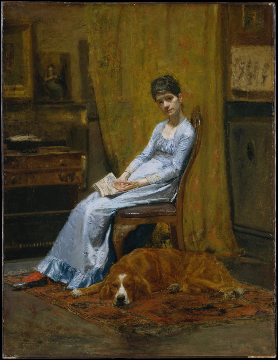 De vrouw van de kunstenaar en zijn setter door Thomas Eakins