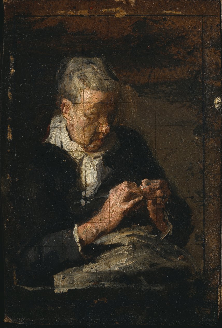 Vrouw die breit door Thomas Eakins