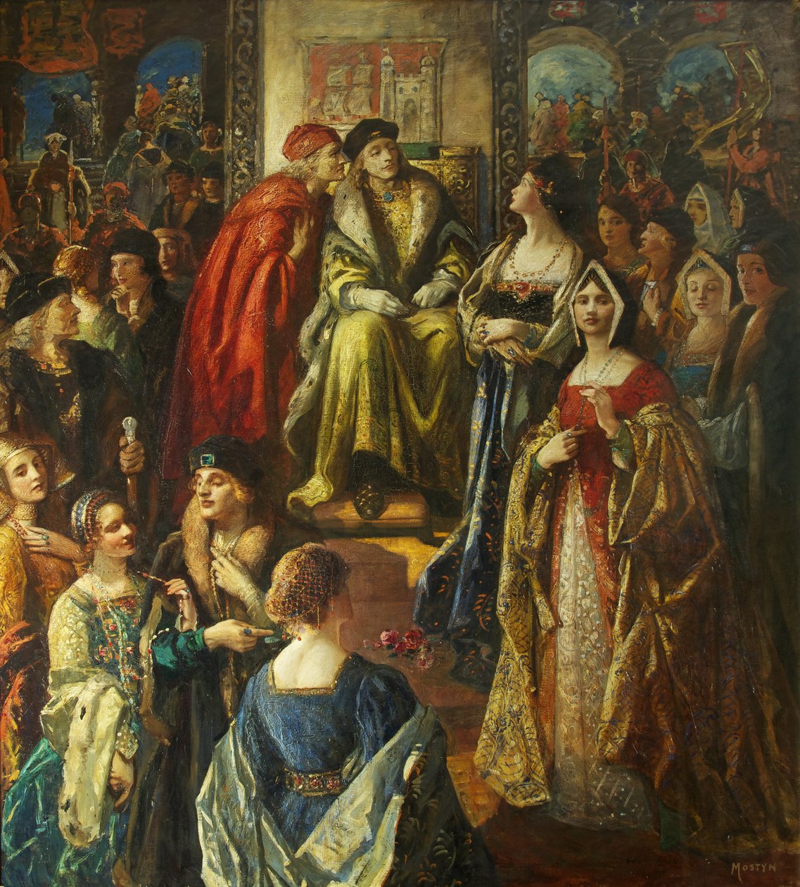 Koning Hendrik VII beboet de burgers van Bristol omdat hun vrouwen zo fijn gekleed waren door Thomas Edwin Mostyn