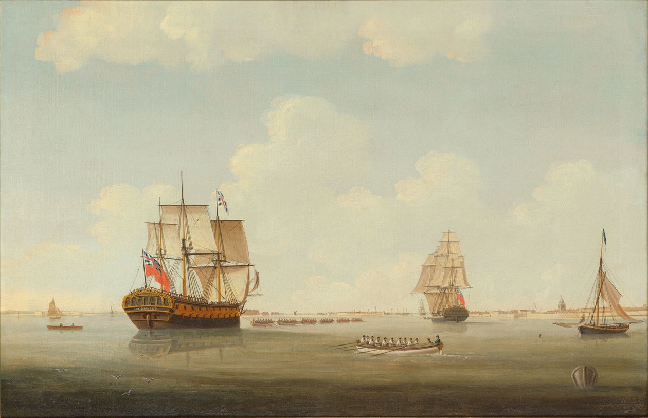 HMS Woolwich op sleeptouw door Thomas Elliott