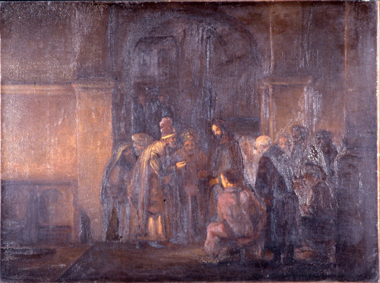 De belastingpenning (naar Rembrandt) door Thomas F. Hodgkins