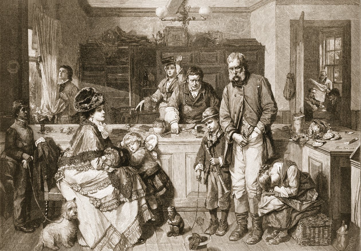 Van hand tot mond - Hij was een van de weinigen die niet zouden bedelen, pub. 1879 door Thomas Faed