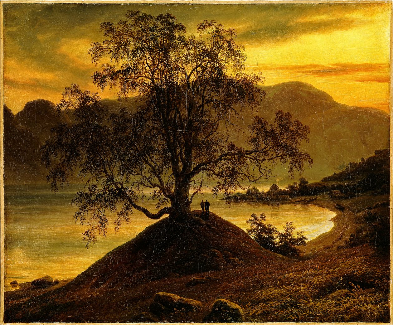 Oude berkenboom aan de Sognefjord door Thomas Fearnley
