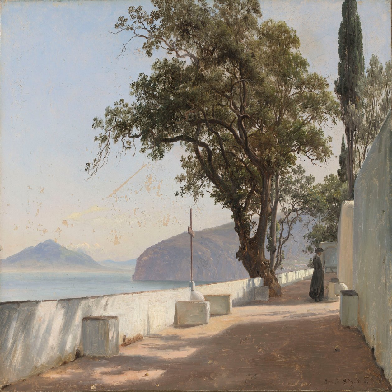 Terras met eik, Sorrento door Thomas Fearnley