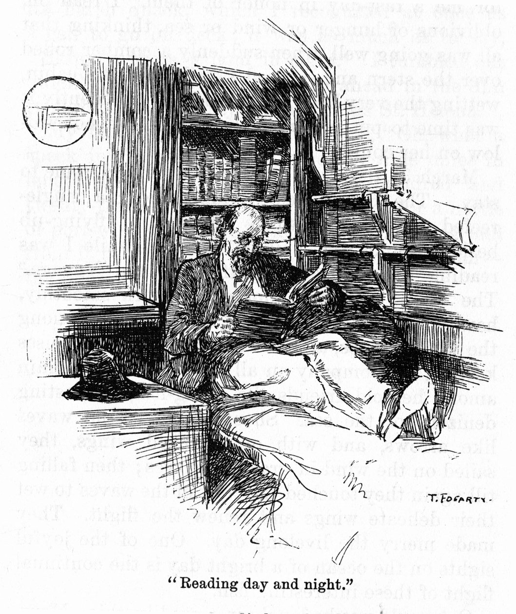 Portret van kapitein Joshua Slocum (1844-1909) die in 1895 de eerste zeilreis rond de wereld ondernam. Tekening door Thomas Fogarty (1873-1938) 20e eeuw door Thomas Fogarty