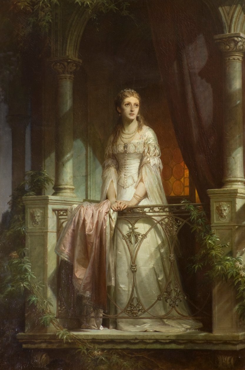Juliet op het balkon door Thomas Francis Dicksee