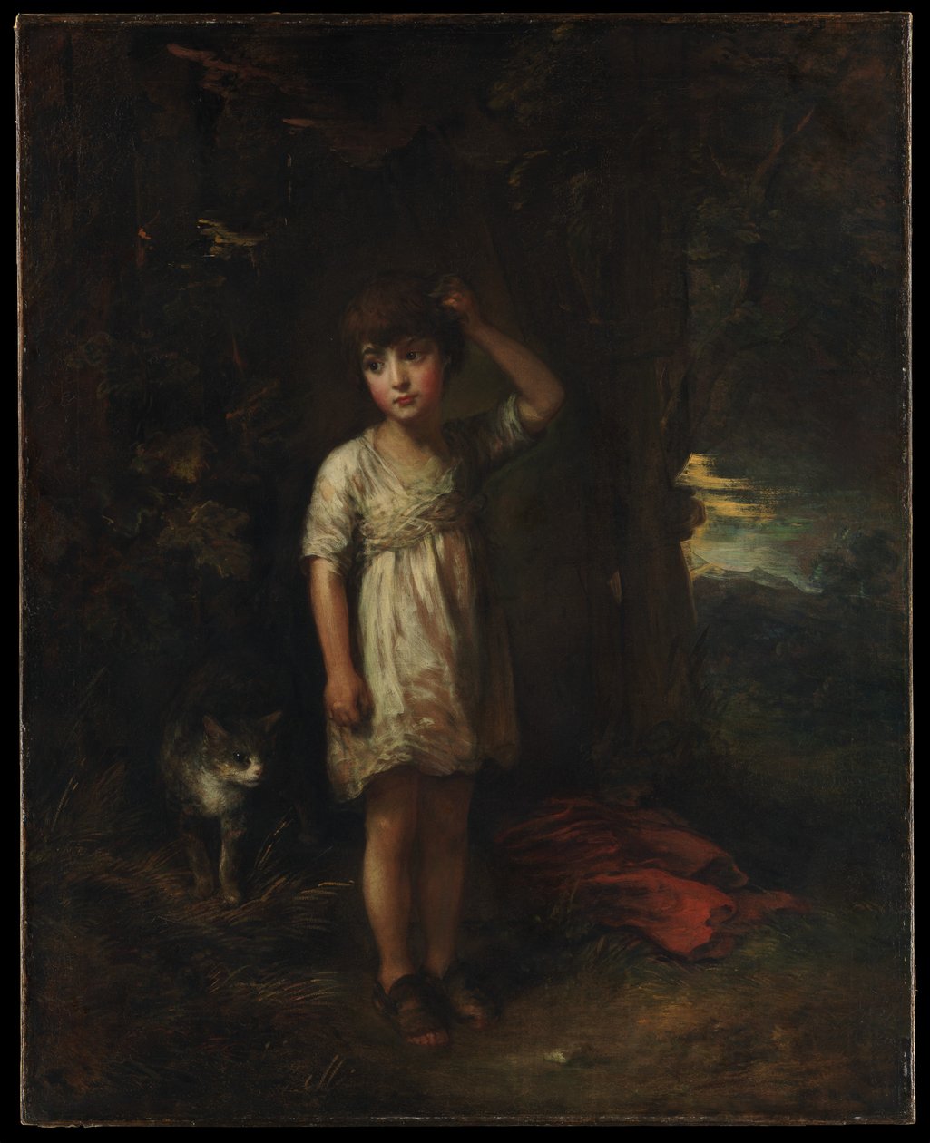 Een jongen met een kat - Ochtend door Thomas Gainsborough