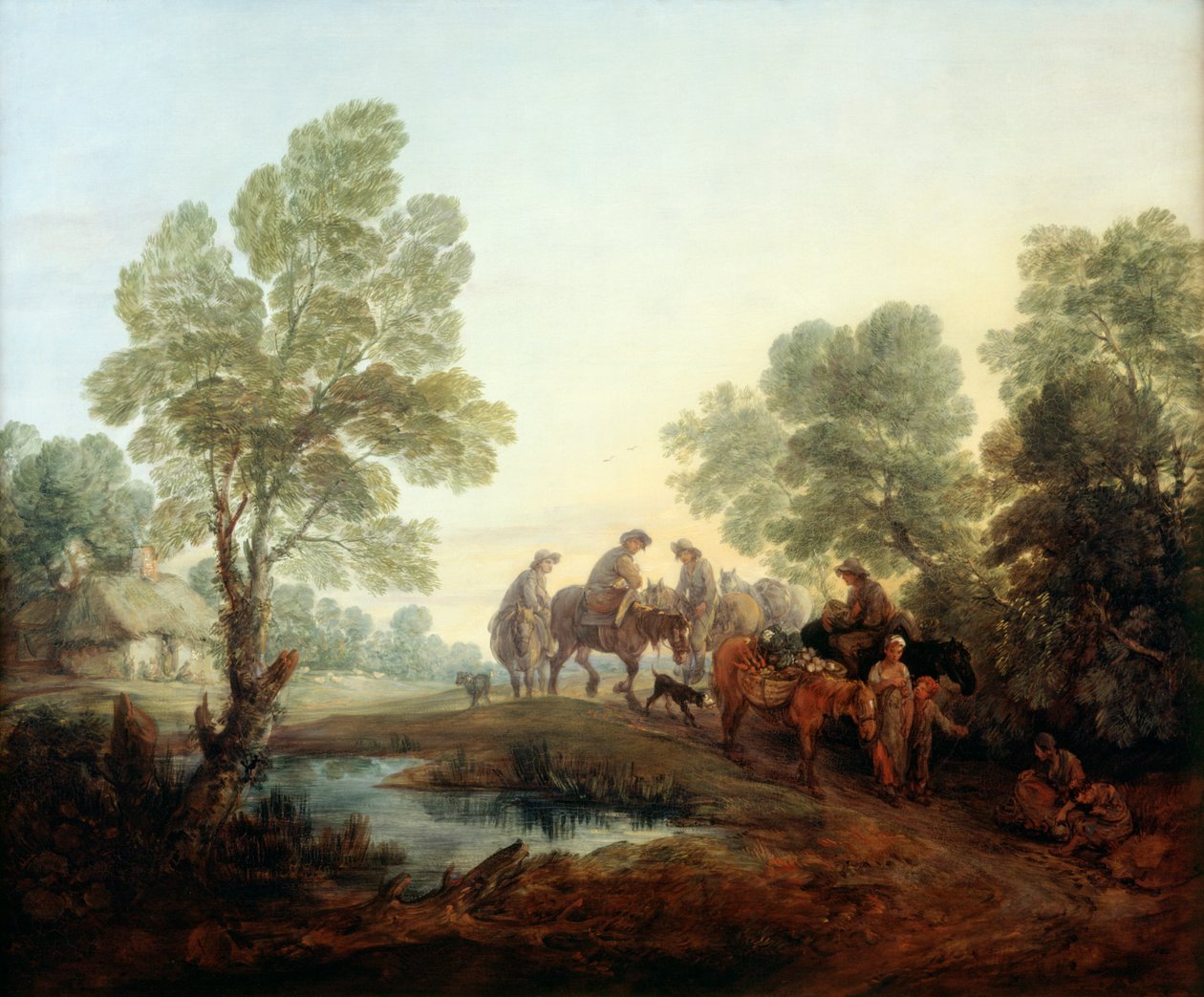 Naar de Markt, c.1770 door Thomas Gainsborough