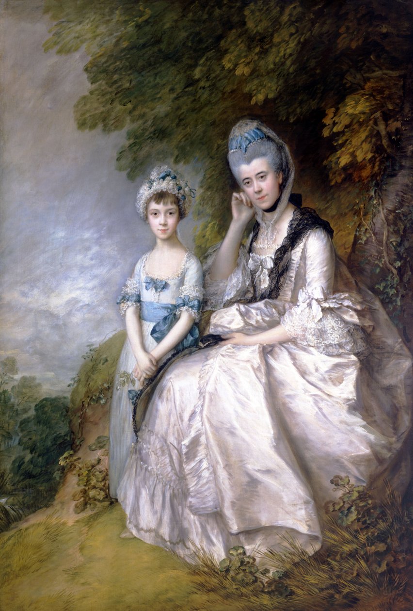 Hester, gravin van Sussex, en haar dochter, Lady Barbara Yelverton door Thomas Gainsborough