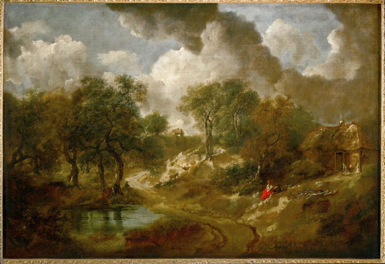 Landschap in Suffolk (schilderij op doek) door Thomas Gainsborough