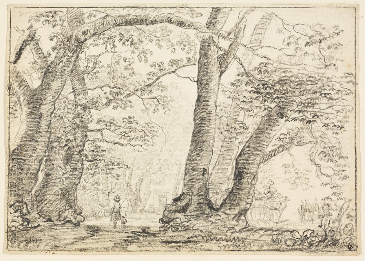 Man met Hond in Bos door Thomas Gainsborough