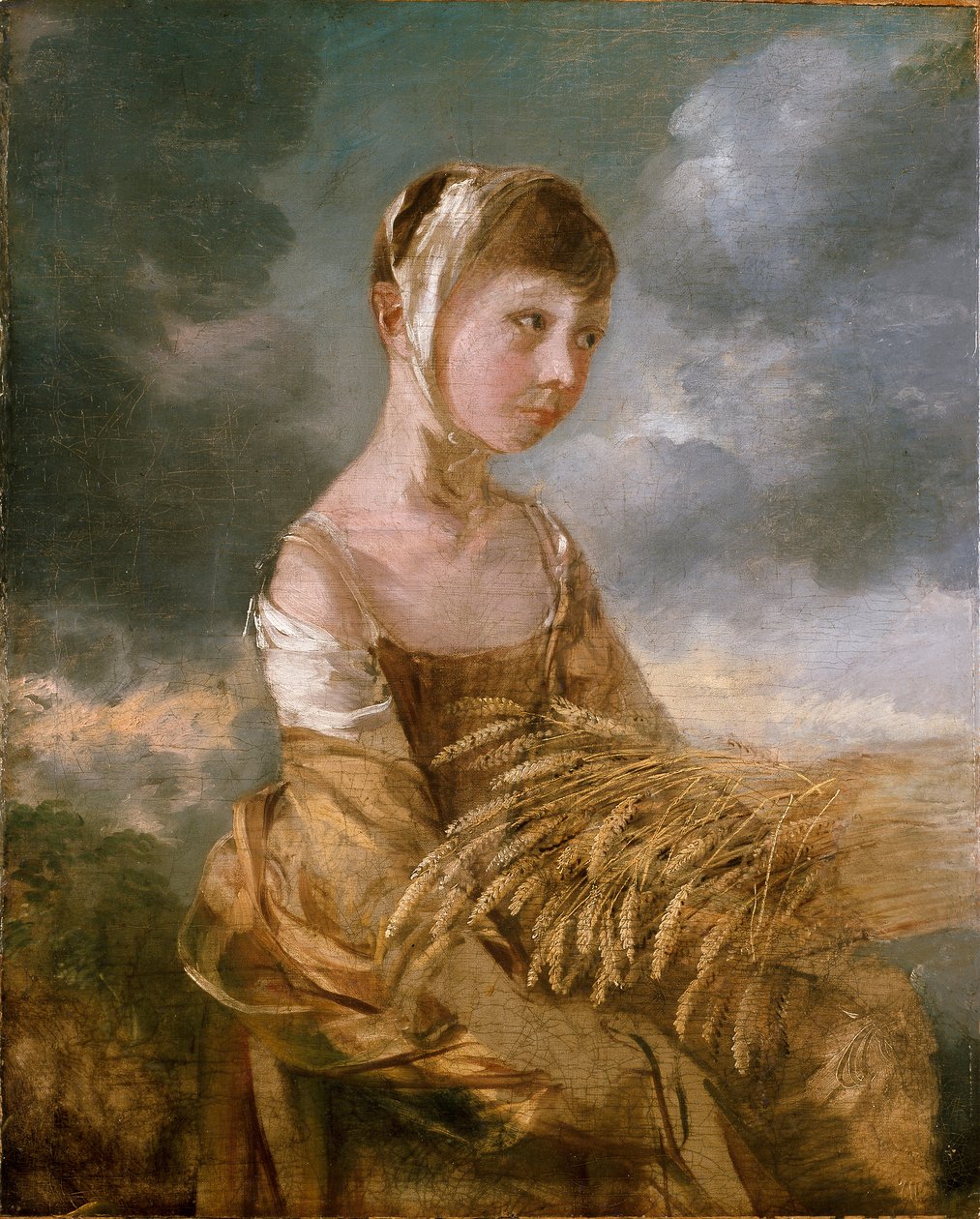 Margaret Gainsborough aan het aren lezen, eind 1750s door Thomas Gainsborough