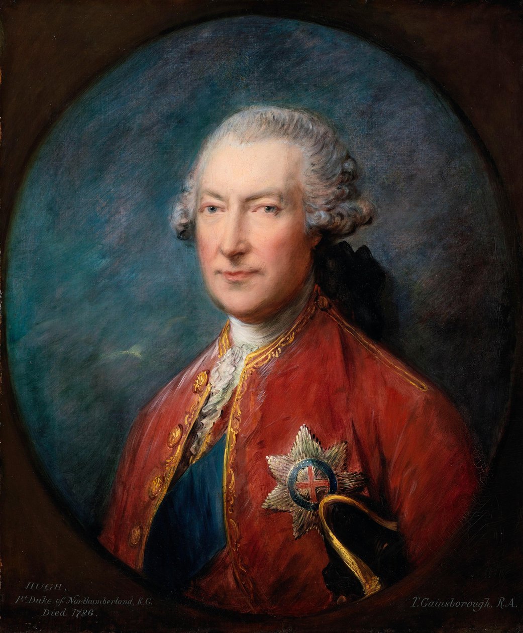 Portret van Hugh Smithson (Percy), 1e hertog van Northumberland (1714-1786), voormalig Lord Lieutenant van Ierland door Thomas Gainsborough