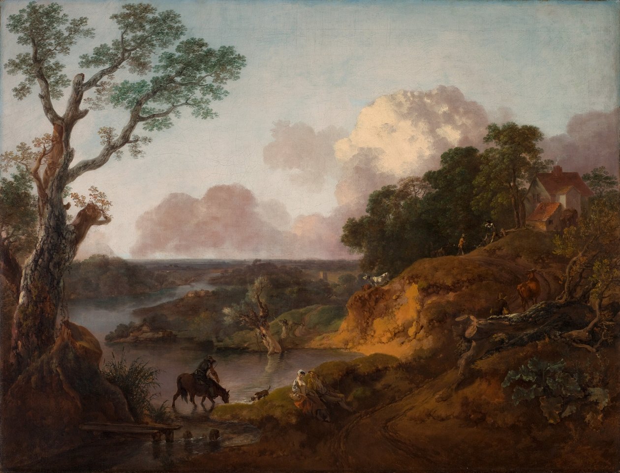 Gezicht in Suffolk, ca.1755 (olieverf op doek) door Thomas Gainsborough