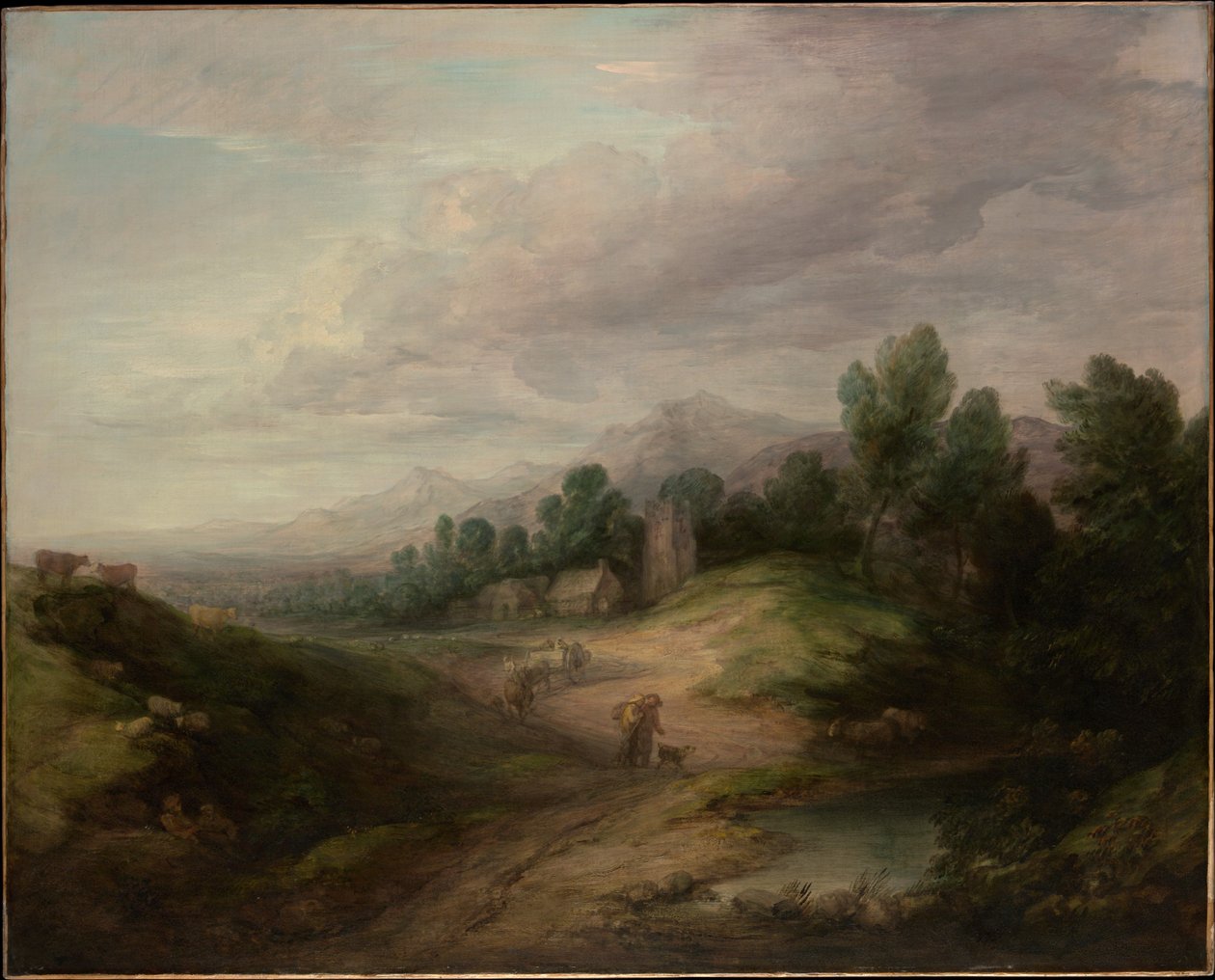 Bosrijk heuvellandschap door Thomas Gainsborough