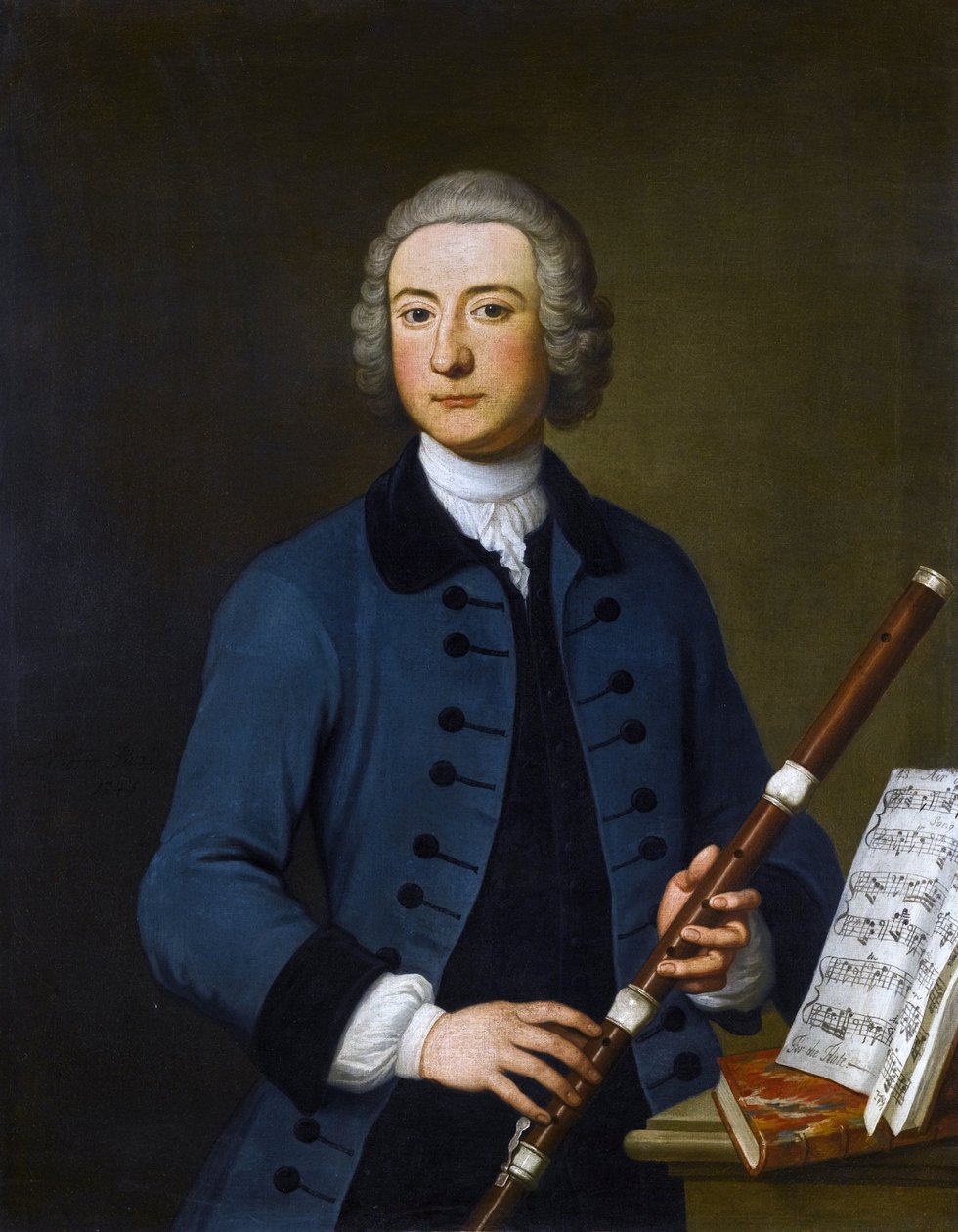 Lewis Christian Austin Granom (1722-1763) was een 18e-eeuwse muzikant, trompettist en fluitist door Thomas Gibson door Thomas Gibson