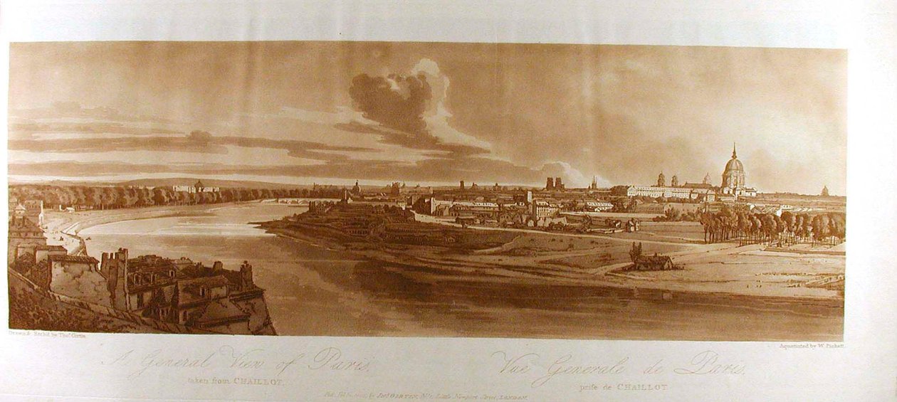 Ein Gesamtblick auf Paris von Chaillot aus door Thomas Girtin