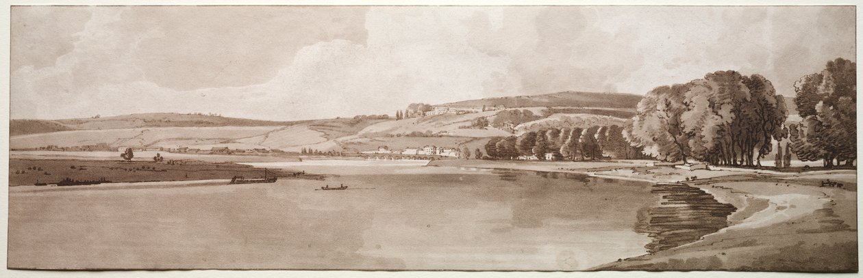 Een Selectie van Twintig van de Meest Schilderachtige Uitzichten in Parijs: Uitzicht op Belle Vue & Pont de Sève door Thomas Girtin