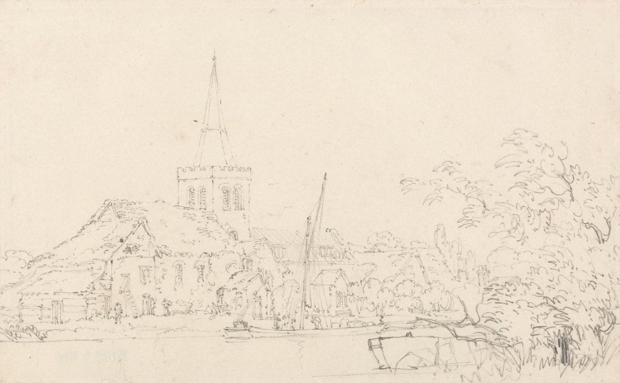 Kerk van Great Marlow, Buckinghamshire door Thomas Girtin