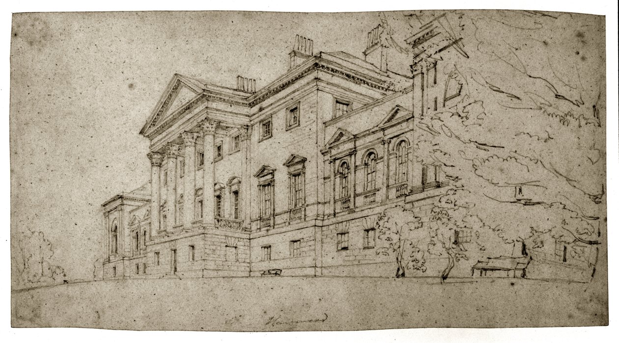 Harewood House, Yorkshire door Thomas Girtin
