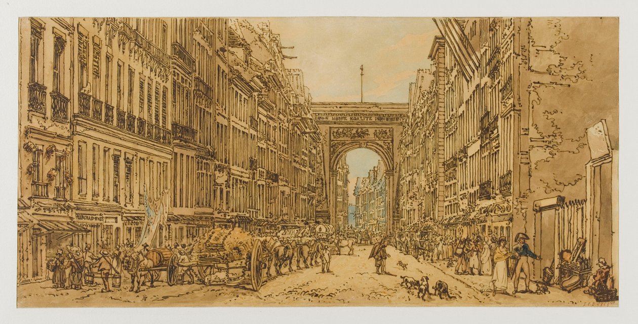 De Faubourg en de Porte Saint-Denis, 1801-1802. 10e en 12e arrondissement door Thomas Girtin