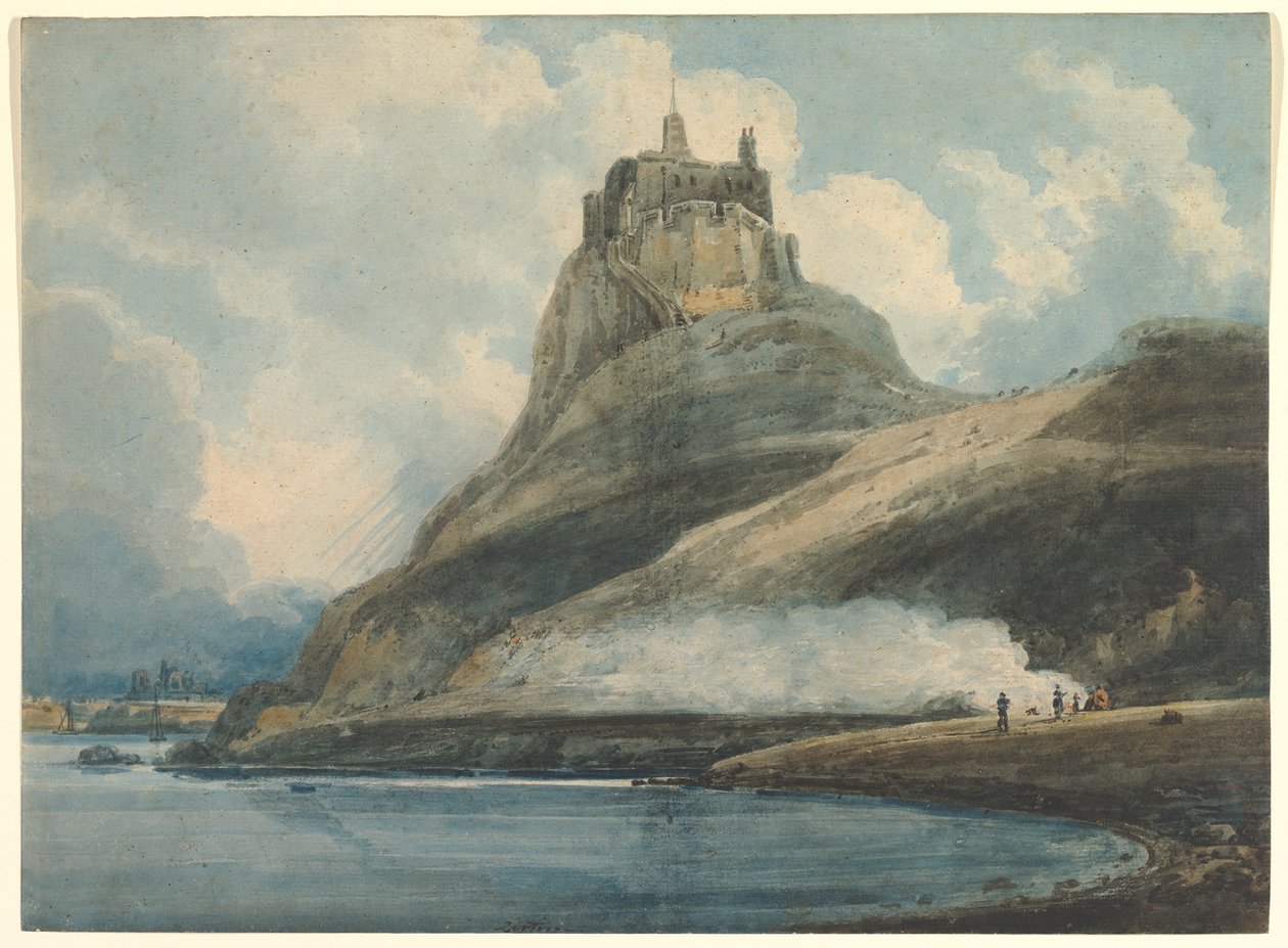 Lindisfarne Castle, Holy Island, Northumberland door Thomas Girtin