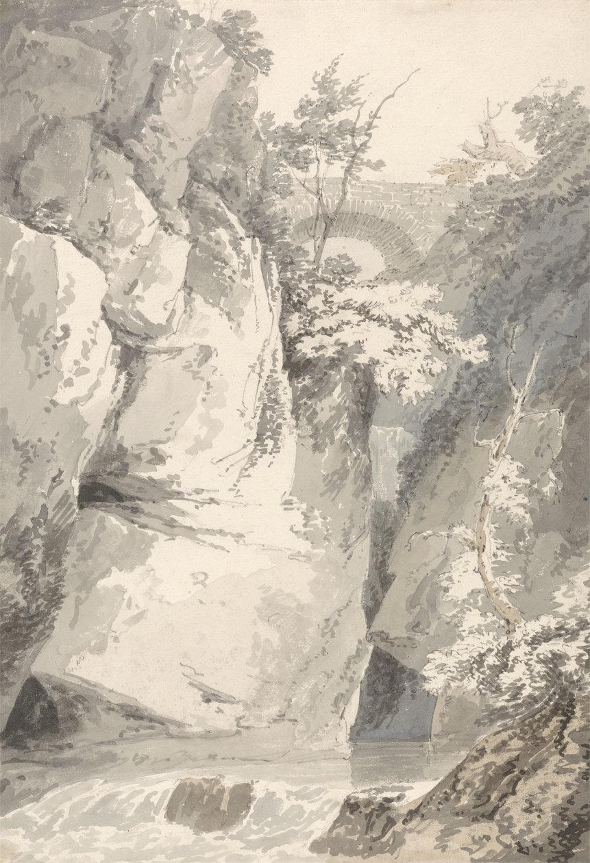 Aan de oevers van het Comomeer, ca. 1796 door Thomas Girtin