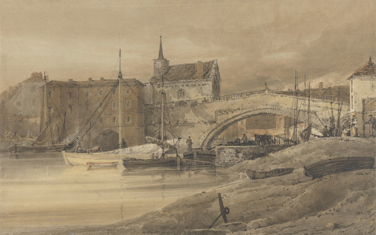 Ouse Bridge, York door Thomas Girtin