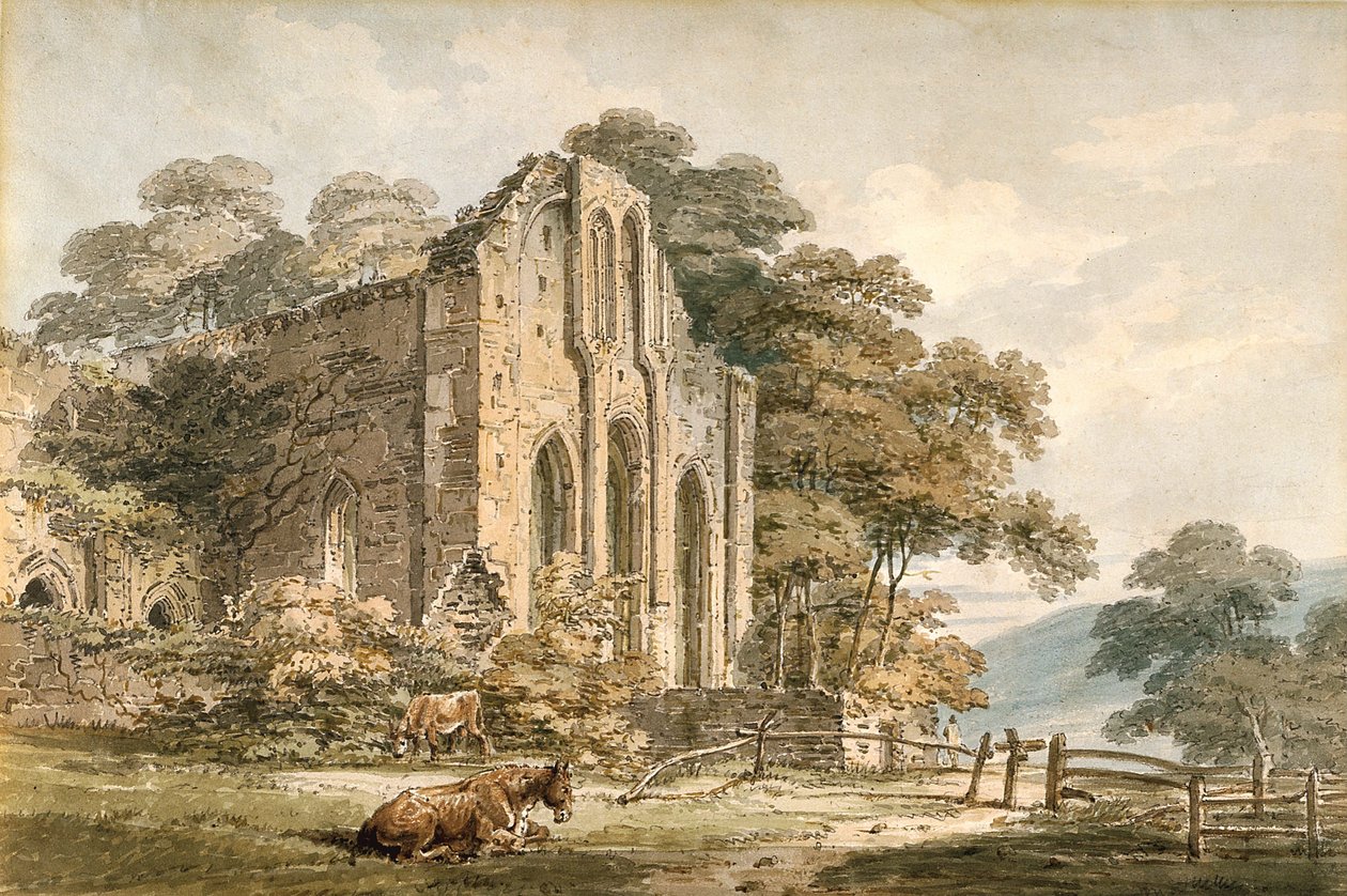 Abdij Valle Crucis, Denbighshire, Noord-Wales door Thomas Girtin