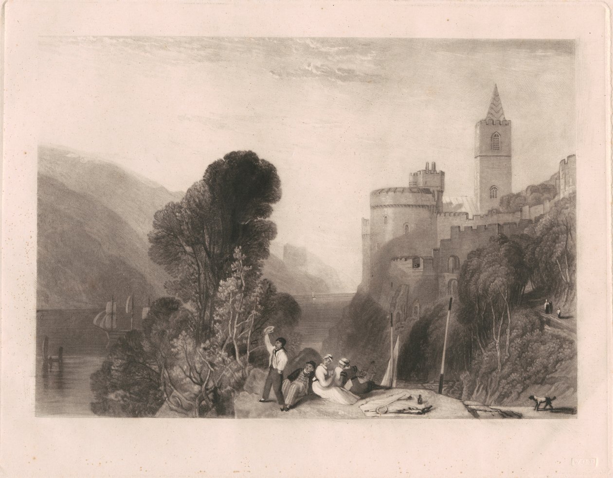 Dartmouth Castle, aan de rivier de Dart door Thomas Goff Lupton