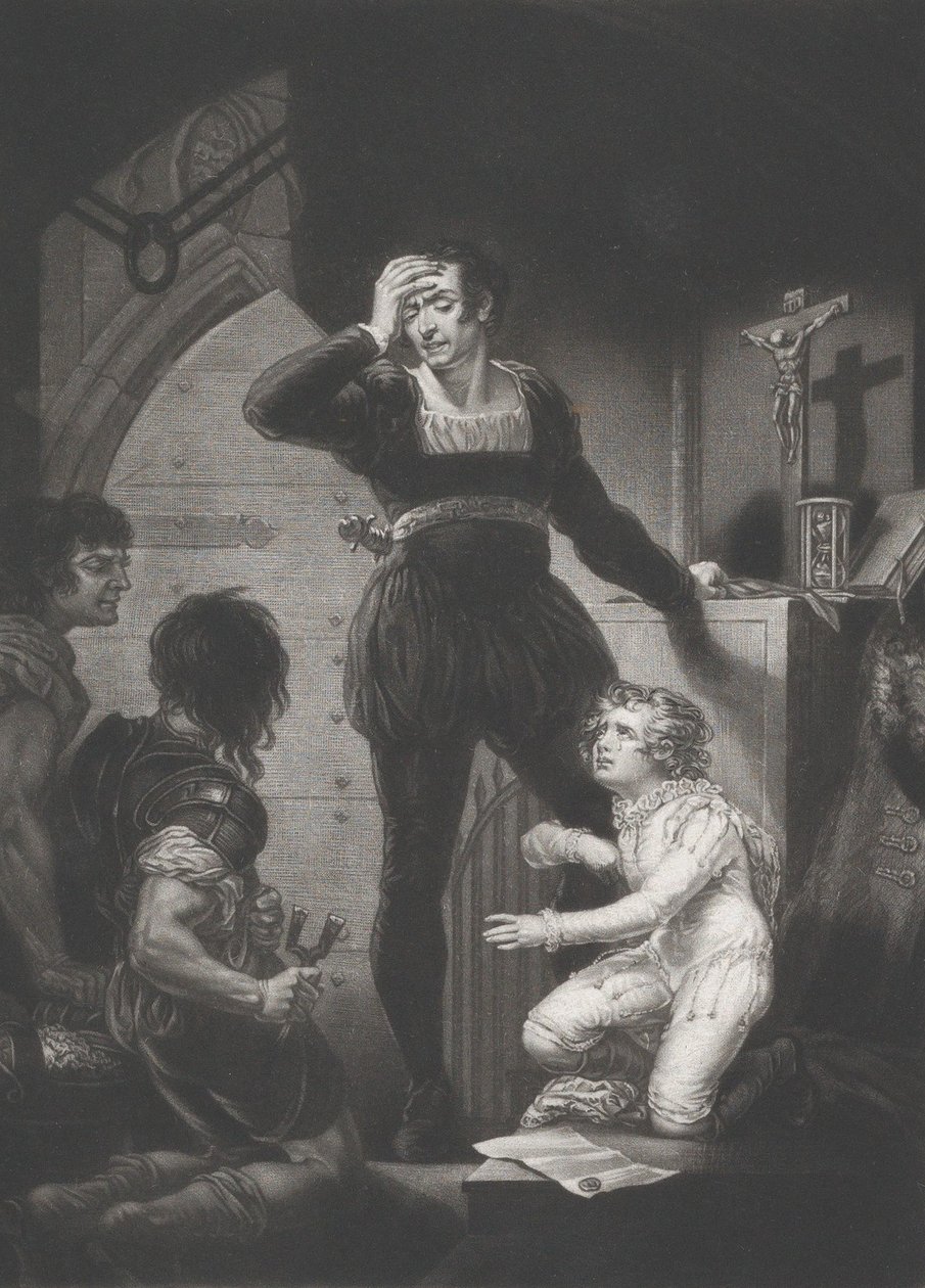 Prins Arthur en Hubert Shakespeare, Koning Jan, Act 4, Scene 1, 1823-24 door Thomas Goff Lupton