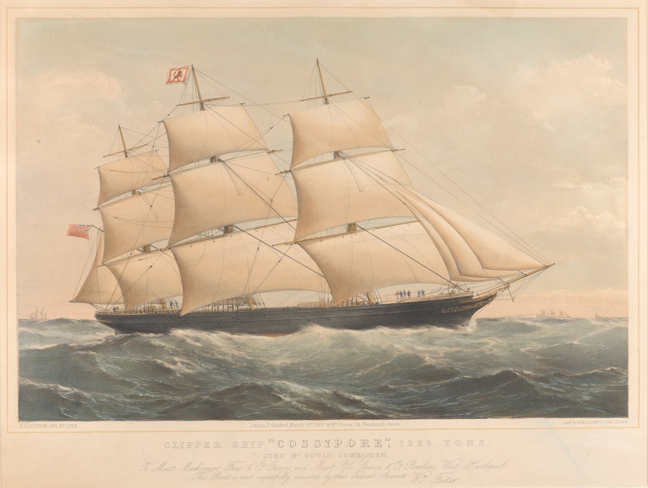Klipperschip Cossipore 1226 Ton door Thomas Goldsworth Dutton