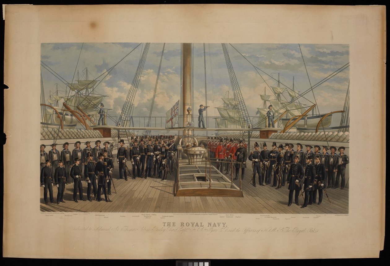 De Koninklijke Marine. Opgedragen aan admiraal Sir Thomas Sabrine Pasley... van H.M.S. The Royal Oak door Thomas Goldsworth Dutton