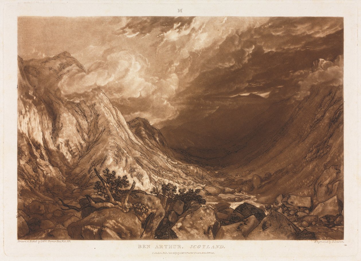 Liber Studorium: Ben Arthur, Schotland, ca. 1818 door Thomas Guff Lupton