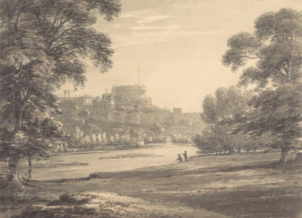 Windsor Castle vanaf de Eton Speelvelden door Thomas Hearne