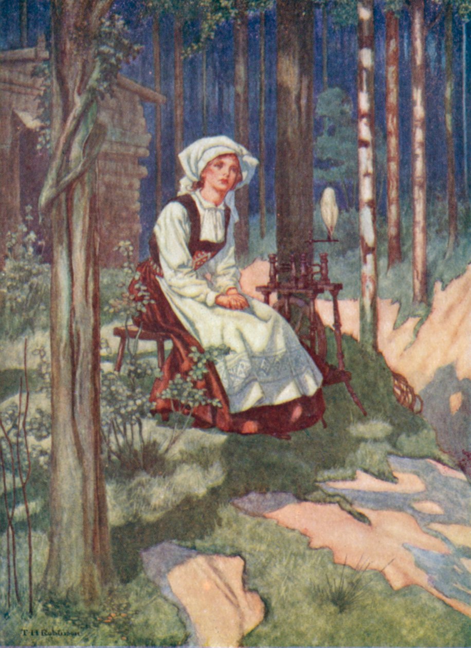 Edvard Grieg: Het wachten van Solvejg (kleurenlitho) door Thomas Heath Robinson