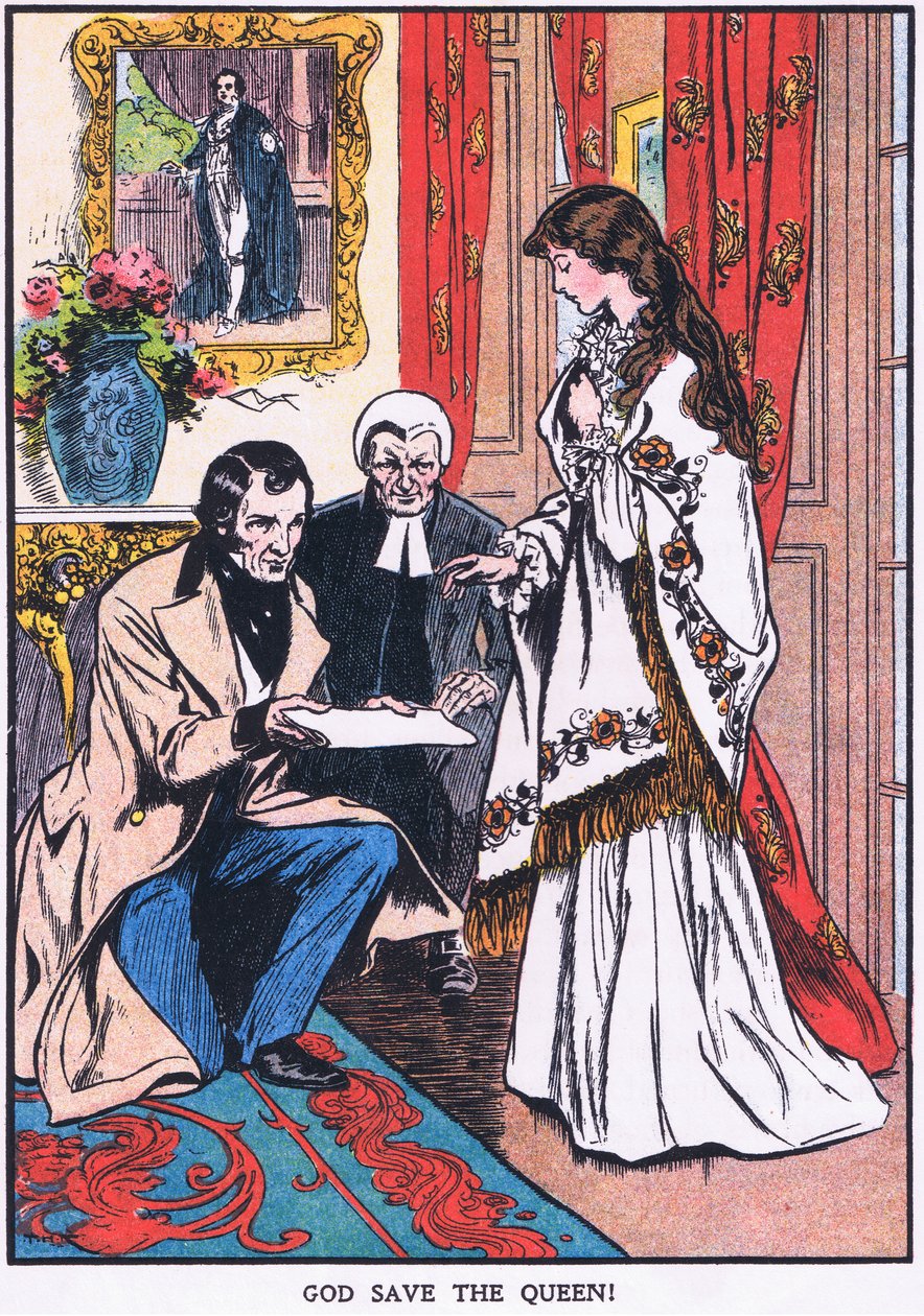 "God save the Queen" (kleurenlitho) door Thomas Heath Robinson