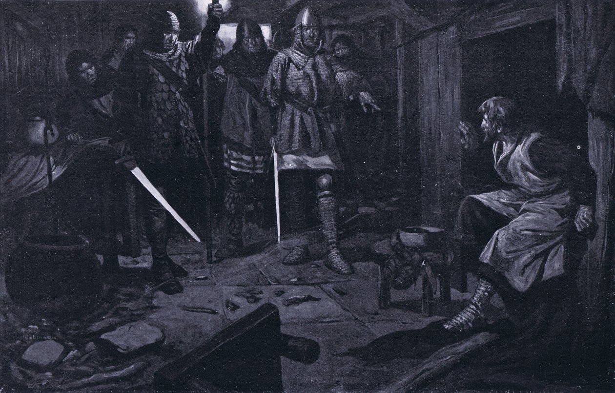 De gevangenneming van William Wallace AD1305 (litho) door Thomas Heath Robinson